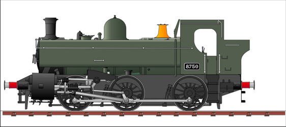 Sketch of Fictional GWR tank engine