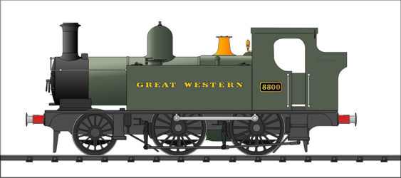 Sketch of Fictional GWR 2-4-0T