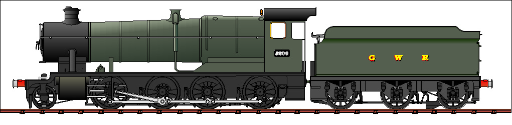 Sketch of Fictional GWR 2-8-0 based on GWR Study