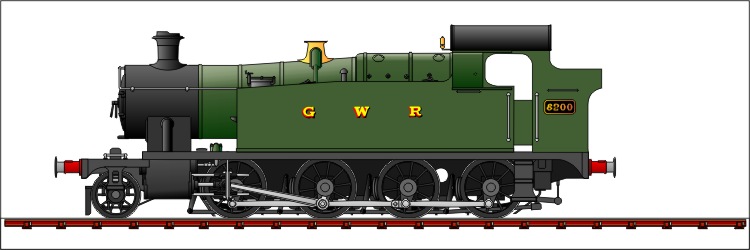 Sketch of fictional small GWR 2-8-0T