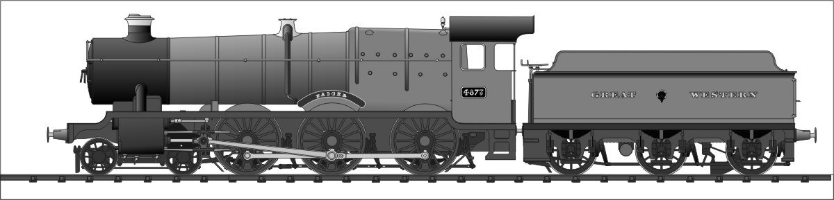 Sketch of Fictional 5'8 4-6-0 with a Castle boiler