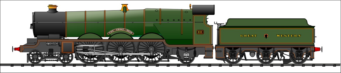 Sketch of Fictional reboilered GWR 4-6-2