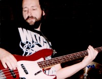 Playing Bass Guitar, late 90s