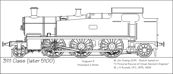 Sketch of GWR 3111 Class
