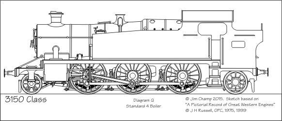 Sketch of GWR 3150 Class